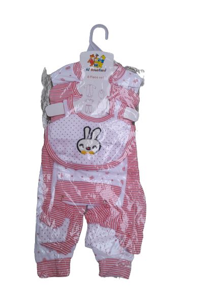 8 In 1 Bib, Socks, Overall, Pants,singlet,, Shorts,cap- Pink