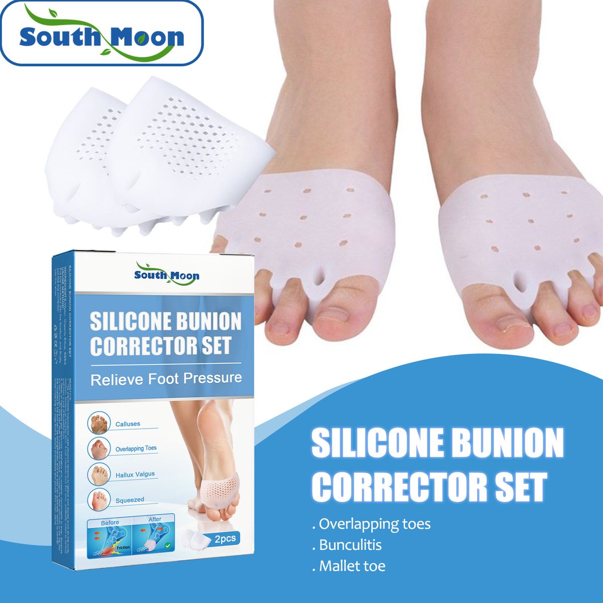 Silicone Bunion Toe Corrector Straightener Pain Relief