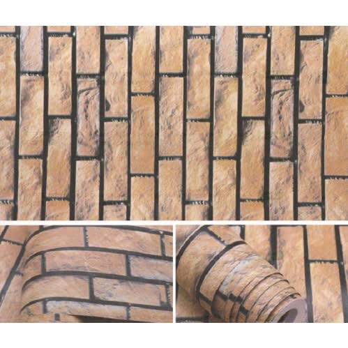 3d  Horizontal Bricks Wall Paper - 1 Roll- 53 Sqm