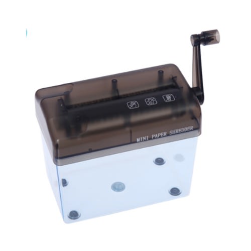A6 Portable Mini Shredder - Manual Paper Documents Cutting Tool - Black
