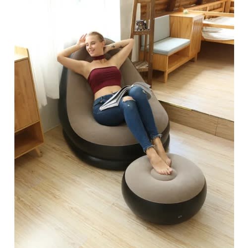 Inflatable Sofa With Foot Stool & Electric Pump