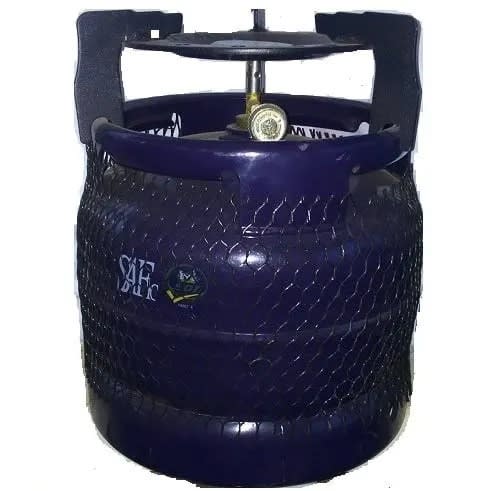 6kg Gas Cylinder + Black Burner Cover