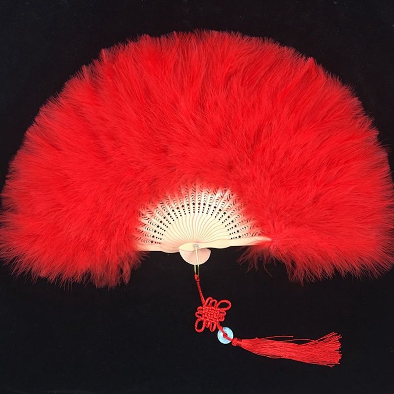 Feather Folding Fan Japanese Sweet Fairy Girl Court Dance