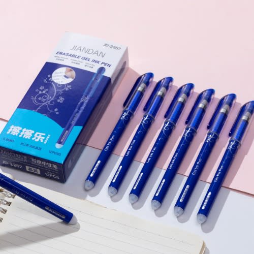 Erasable Blue Gel Pen - 12 Pieces
