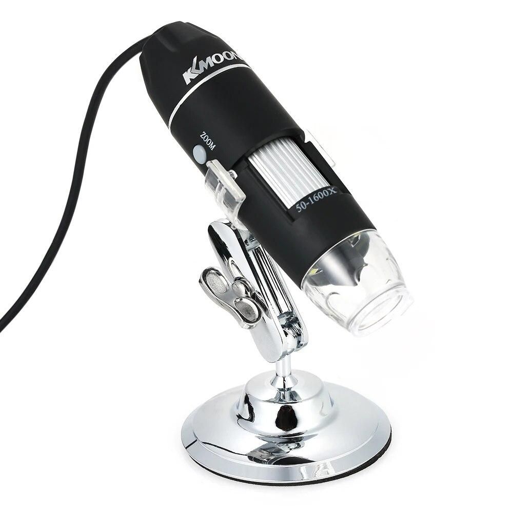 KKmoon 1600X Magnification USB Digital Microscope with OTG USB Endoscope 8-LED Light Magnifying Glass Magnifier with Stand