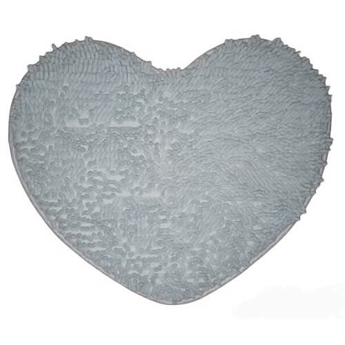 Heart Shaped Shaggy Mat - Grey