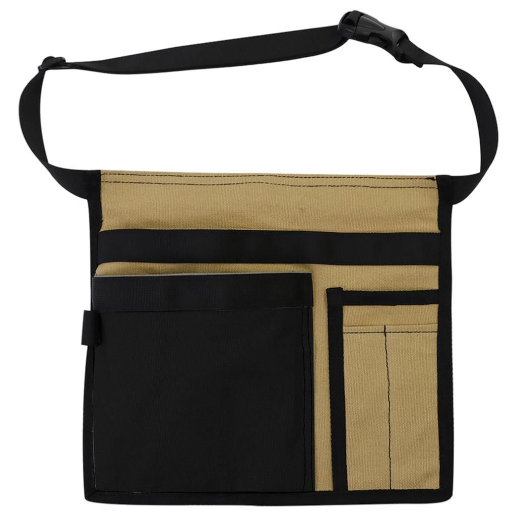 Single Side Tool Belt Pouch Light Weight 5-Pocket Work Black Khaki