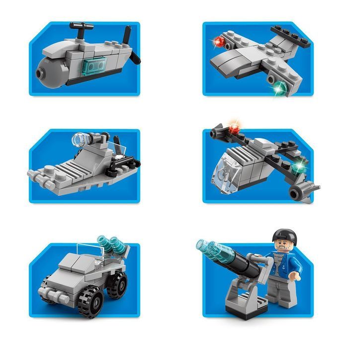 Fire Fighting 6in1 Tru Ks Tank Navy Boat Building Blo Ks  Hildren Toys-8612-3