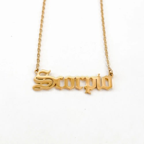Letter Scorpio Necklace - Gold Plated