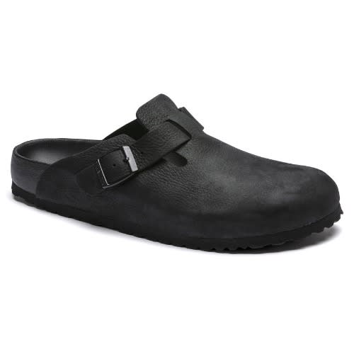 Unisex All Black Pimple Leather Birkenstock Mule