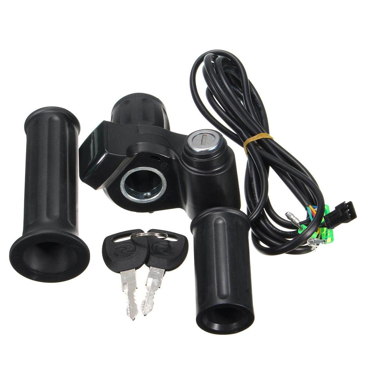 12V-99V EBike Scooter Throttle Grip Handlebar LED Digital Meter + Key