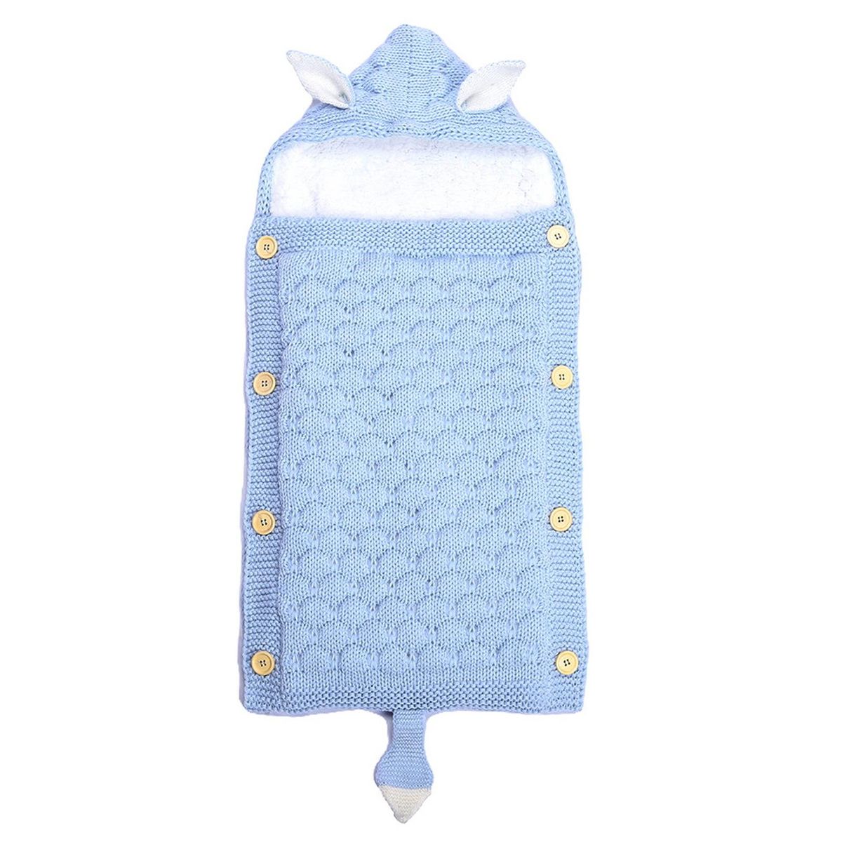 Baby Swaddle Wrap Winter Outdoor Newborn Baby Stroller Wrap Sleeping Bag Light Blue