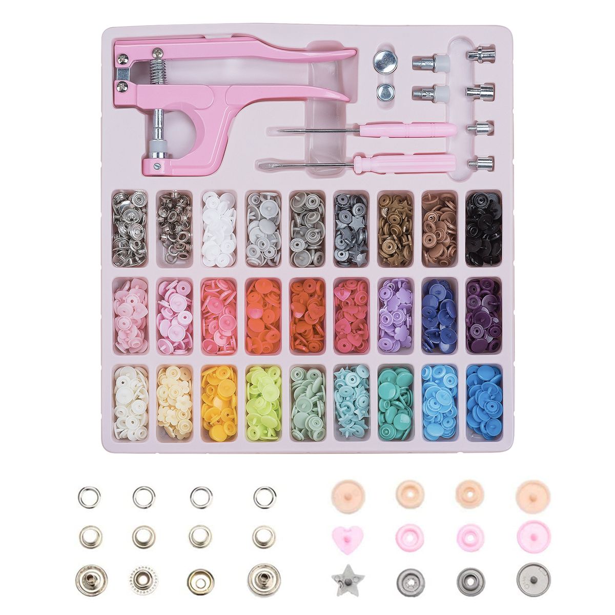 Plastic And Metal Snap Buttons With Snaps Pliers Set