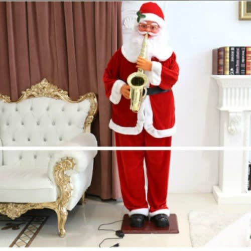 6ft Tall Electric Saxophone Music Dancing Santa Claus