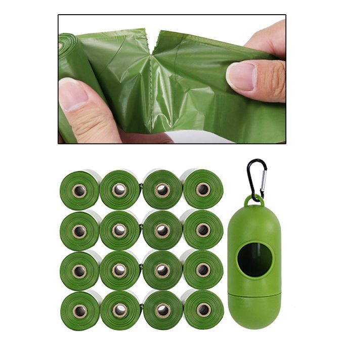 Doggy Waste Dog Poop Bags W/ Dispenser Leak-Proof Unscented 16 Rolls