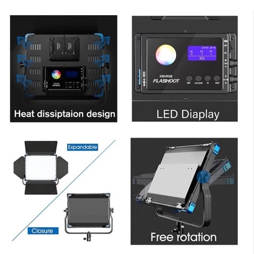 Tp-50 Tp50 Rgb Led Light Kits With Stand & Remote Control
