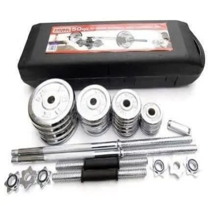 Adjustable Dumbbell Set - Silver - 50kg