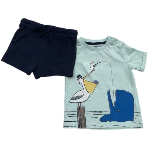 Boys Go Fishing Top And Short Set - 2 pics