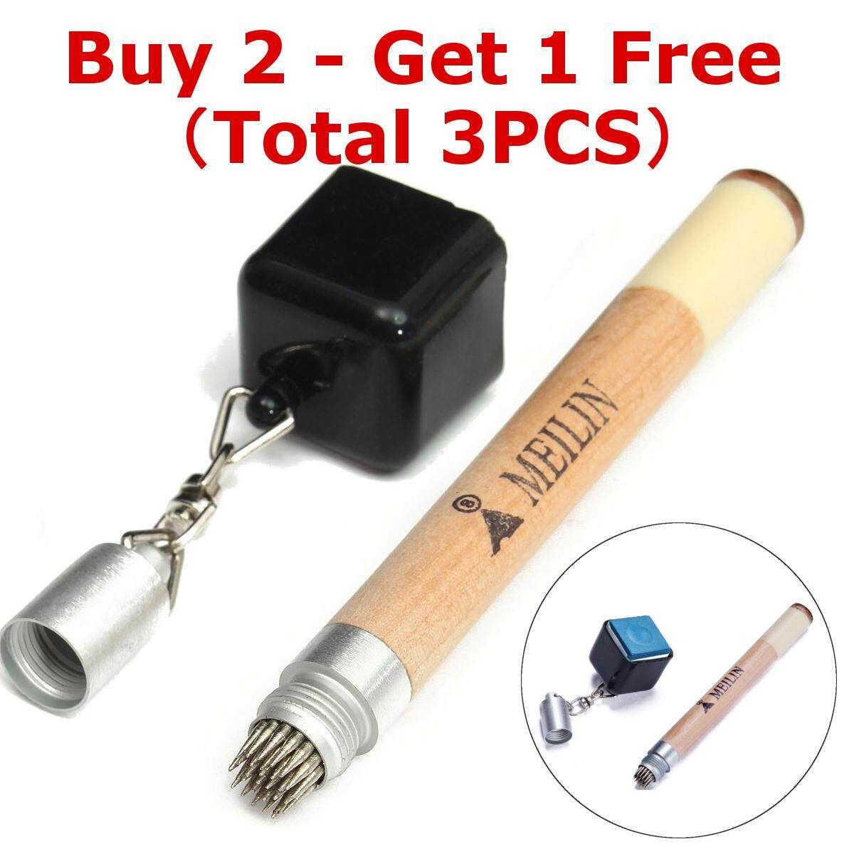 2 In 1 Chalk Holder Magnetic Stick Billiard Snooker Pool Tip Pricker Tool