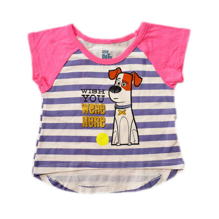 Girls 'wish You Were Here' Graphic Jumper Hi- Low Top-multicolour