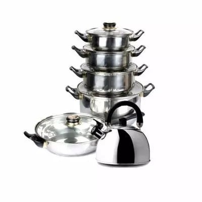 Home Choice Stainless Pots + Pan & Kettle Set