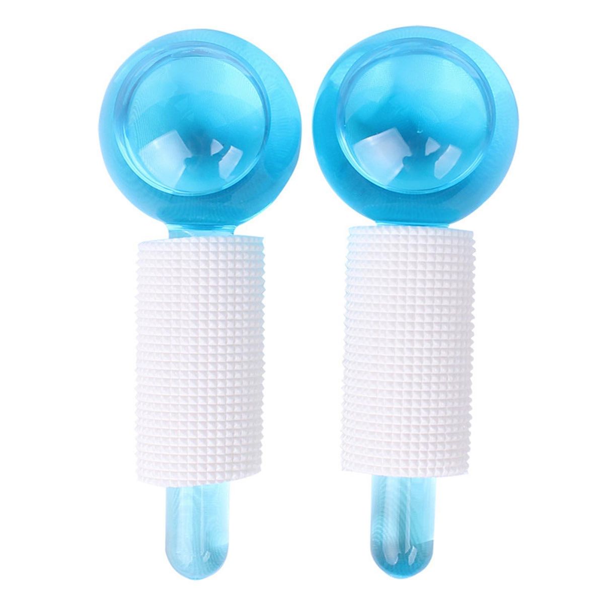 2PCS Ice Roller Globes Facial Roller Cold Skin Massagers Crystal Glass Ball for Redness Soothing Face Wrinkle Remover Beauty Care Tool