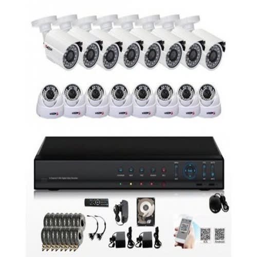 Anspo 16 Channel HDMI DVR CCTV Kits Security Cameras System W/ 8 Outdoor Bullet + 8 Indoor