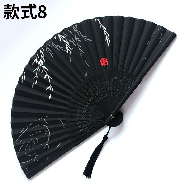 Fans Fan 7 Vintage Hand National Eventail Main Inch Bambu A Fan Woman Cheongsam Hand Ancient Japanese Folding Wind Prop