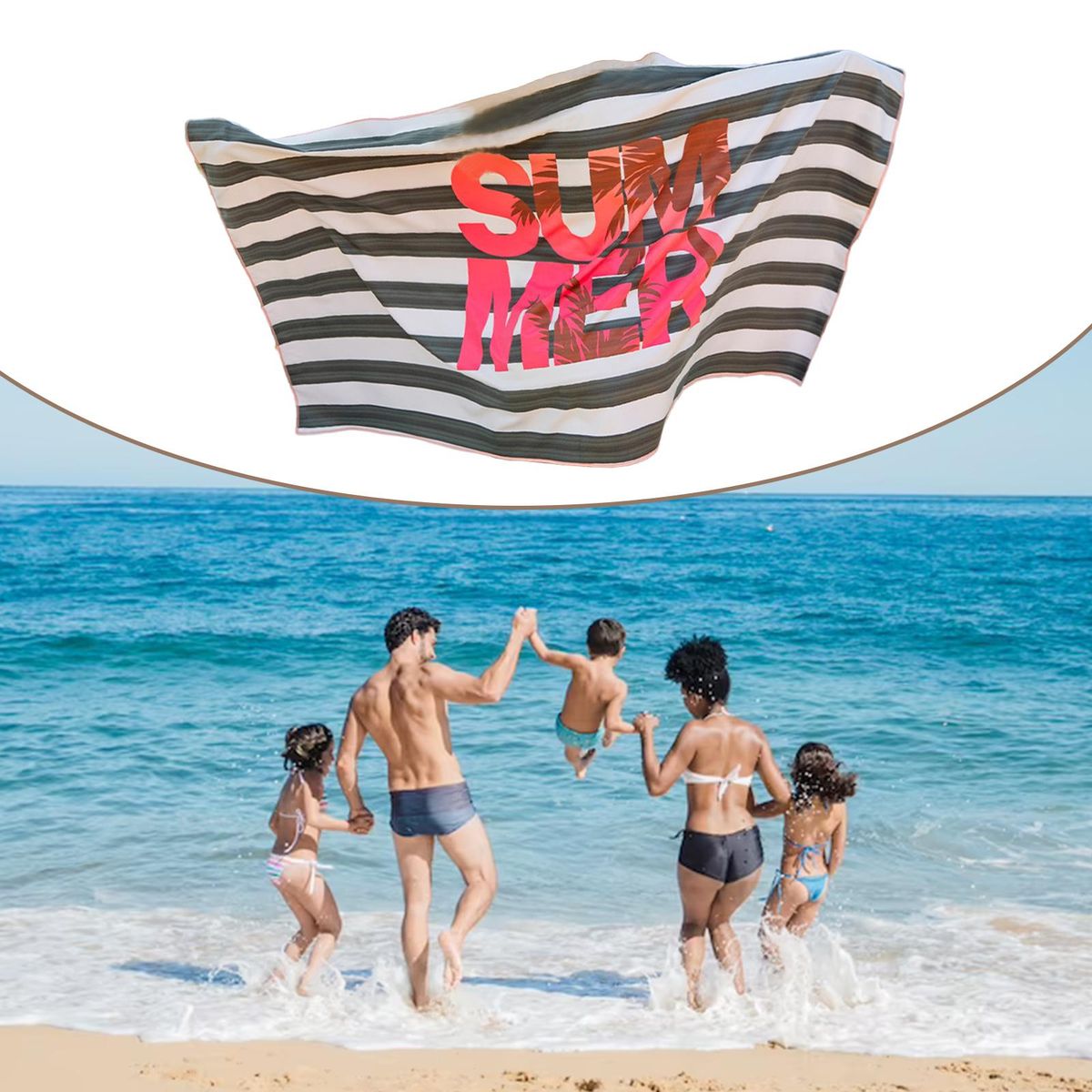 Pool Beach Towels Quick Dry Soft Women Men Pool Black