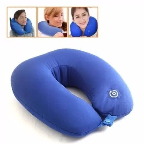 Travel Pillow Neck Massage Support - Blue