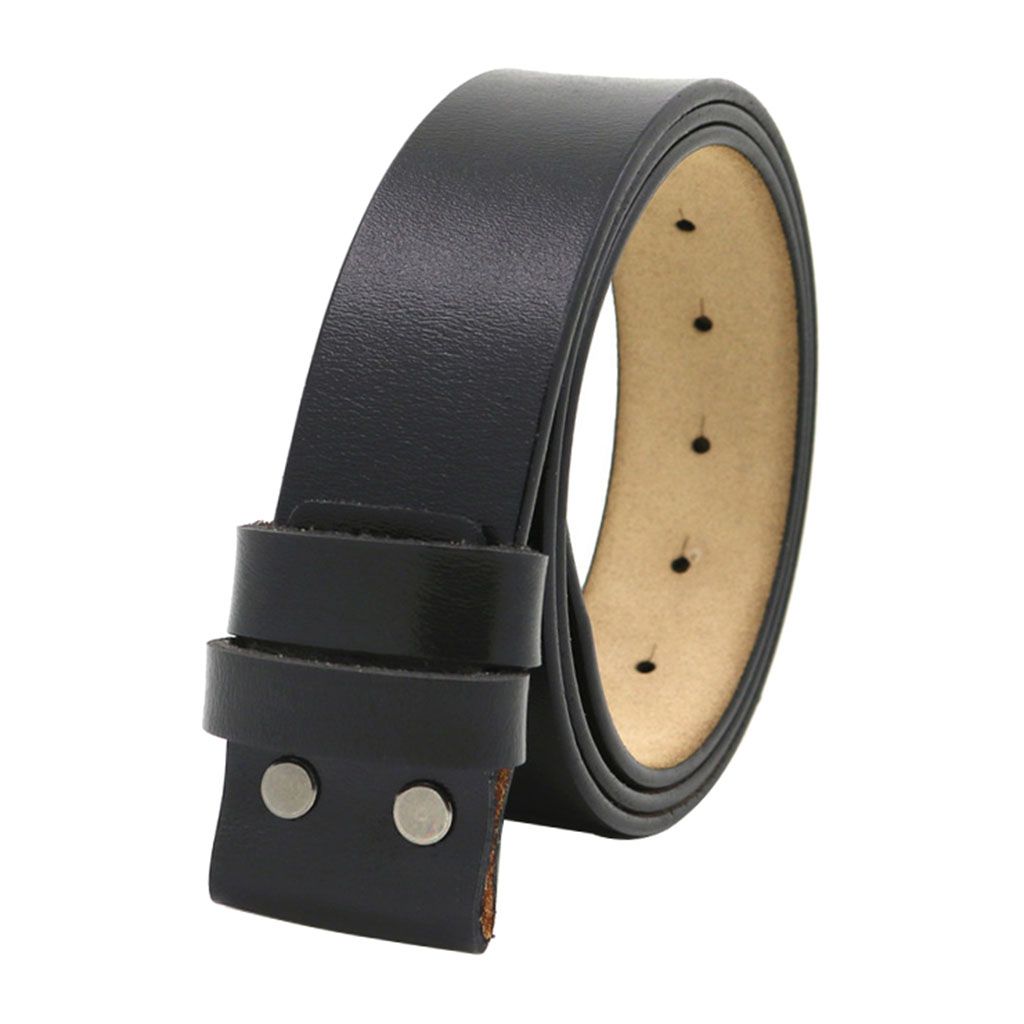 Vintage Style Mens Real Leather Belt Strap Black 120cm