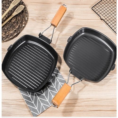 Non Stick Frying Pan With Foldable Wooden Handle 28 Cm