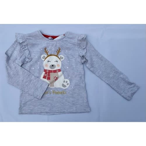 Xmas Snow Bear Girls Longsleeve Top