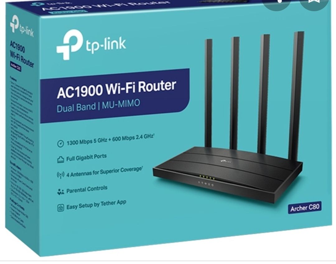 AC1900 Wifi Dual Band Gigabit Router MU-MIMO Archer-C80