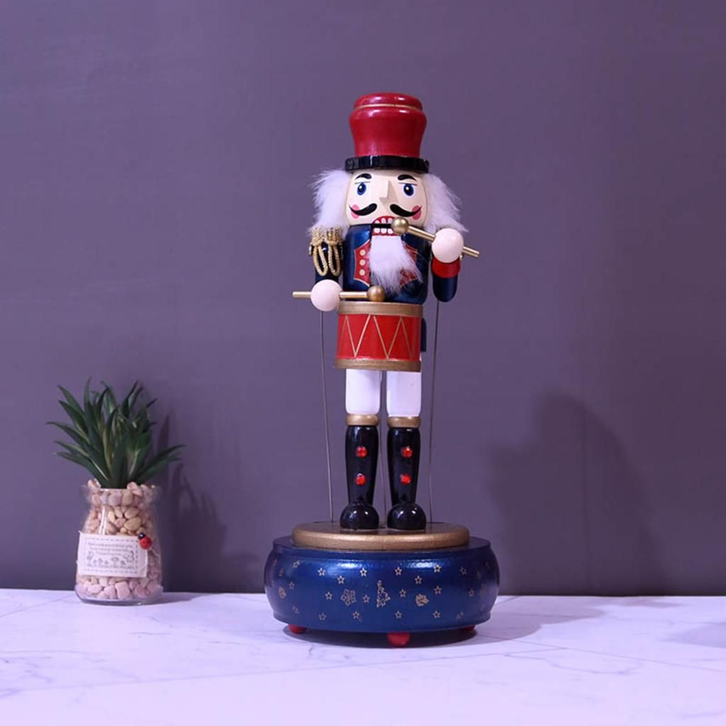 Nutcracker Ornaments 36cm Music Box Nutcracker Soldier Home Decor Blue