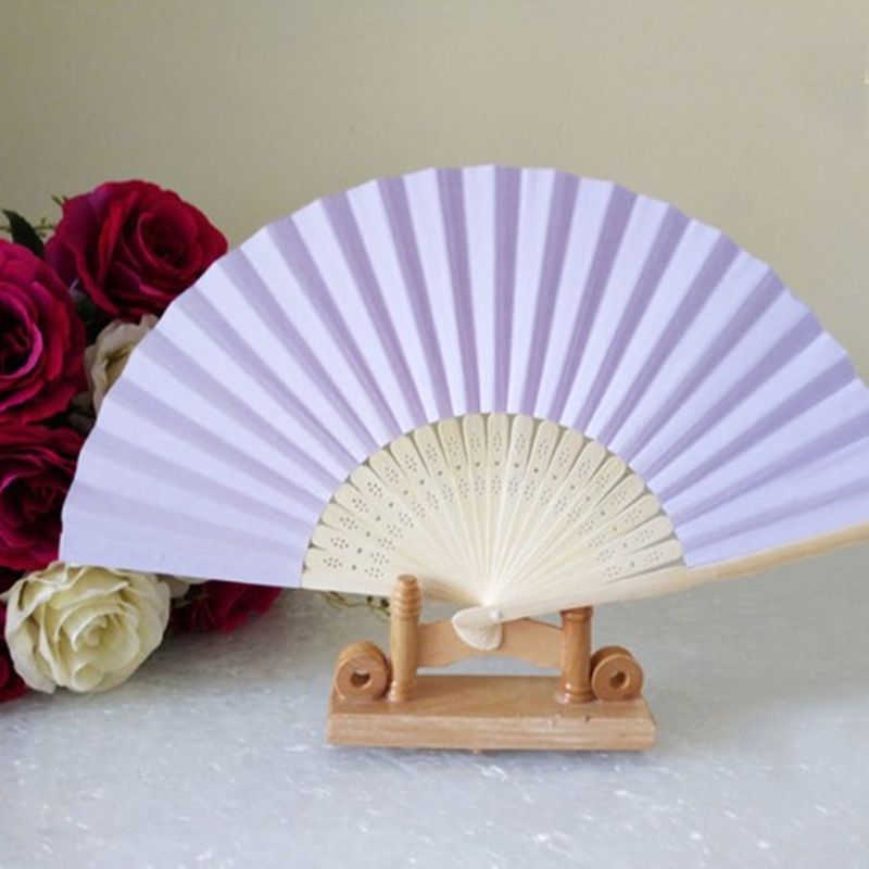 Party Decoration Birthday DIY Chinese Folding Baby Favor Shower Hand Fans Paper Gift Ladies Bamboo Wedding