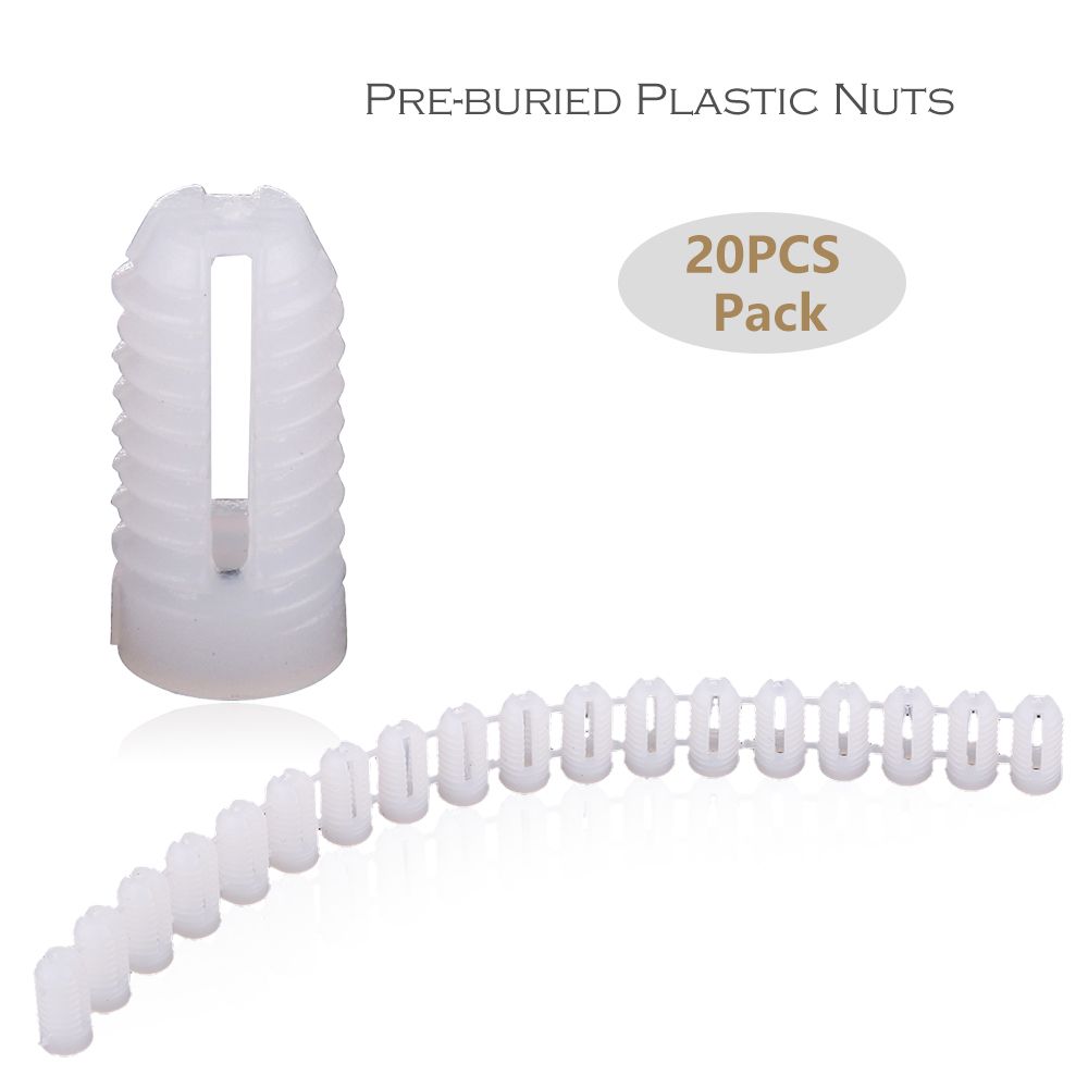 20pcs Pack  Plastic Pre-buried Nut For Wood Screw