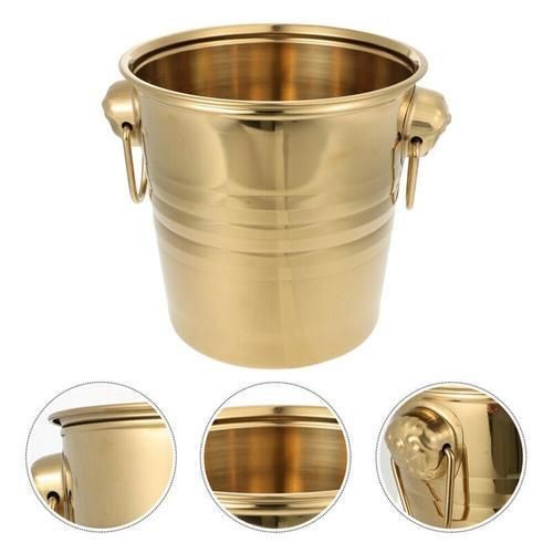 1PC 3L Stainless Steel Ice Bucket Thick Tiger Head Ice Bucket Party Ice Bucket (Gold)