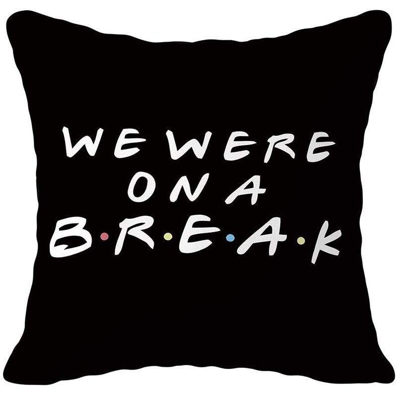 Simple Black Letter Peach Skin Printing Pillowcase