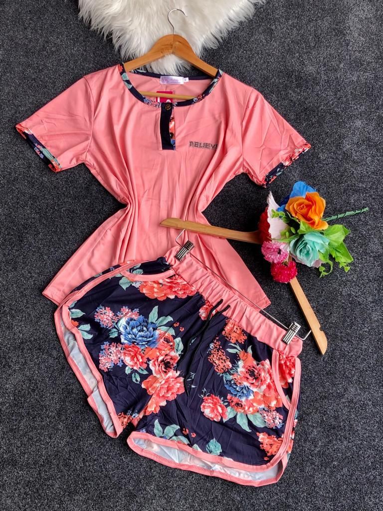 Nightwear For Ladies- Top And Short