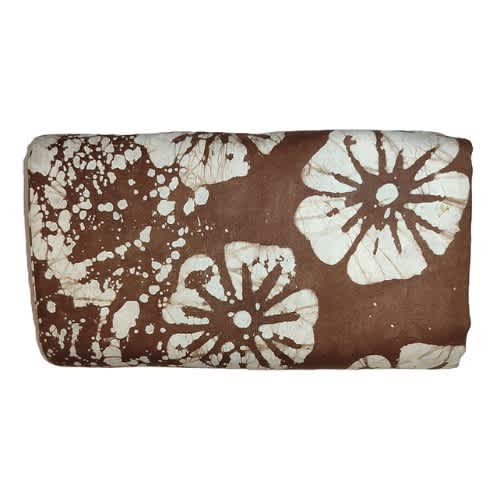 Handcrafted Batik Cotton Fabric- Premium Soft-Touch Brown - Approx. 5 Yards