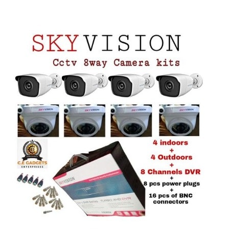 4 Indoor + 4 Outdoor Camera + One 8 Channel Dvr