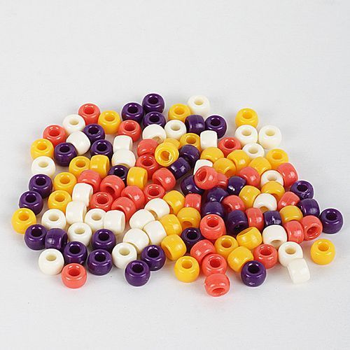 Colourful Plastic Hair Beads - Multi 120pcs