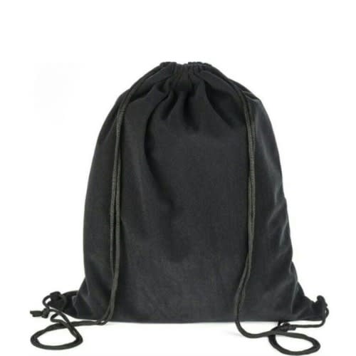 Velvet Drawstring Backpack - Black