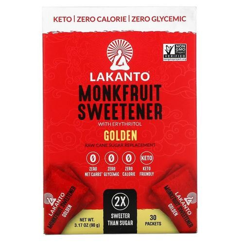 Monkfruit Sweetener With Erythritol,30 Packets Golden