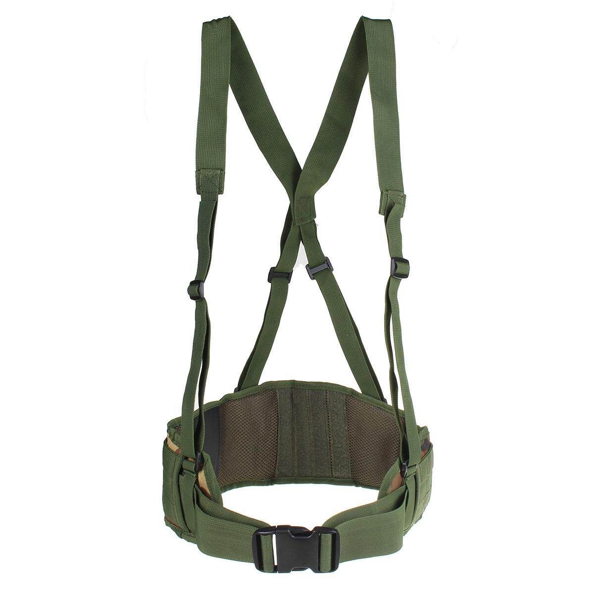 2 X Molle Combat Waist Padded Modular Belt Battle With H-shaped Suspender Green+ 1