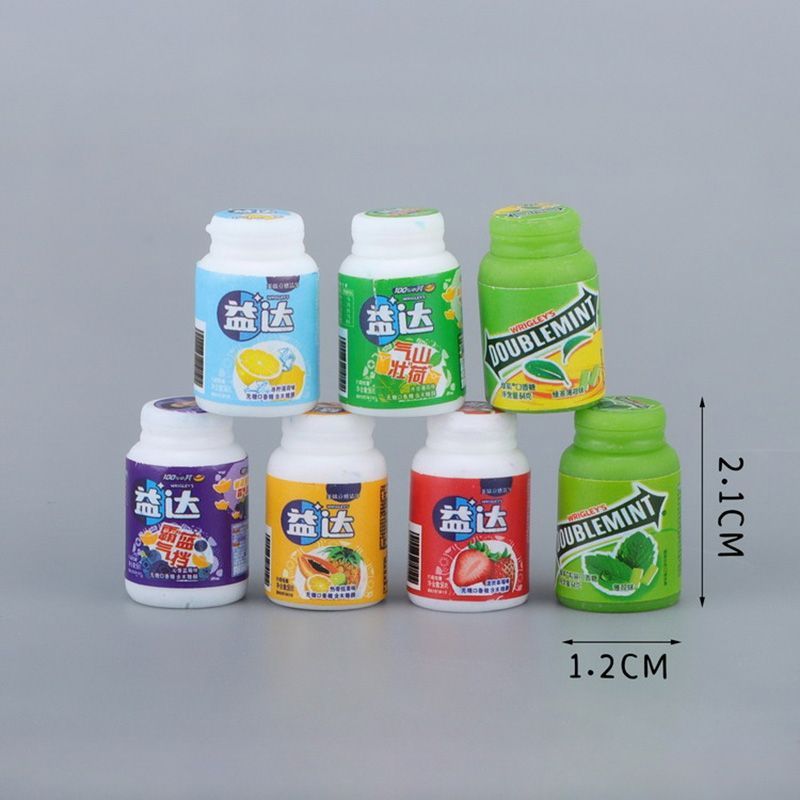 1:6 Miniature Dollhouse Food Supermarket Chewing Gum Bottle