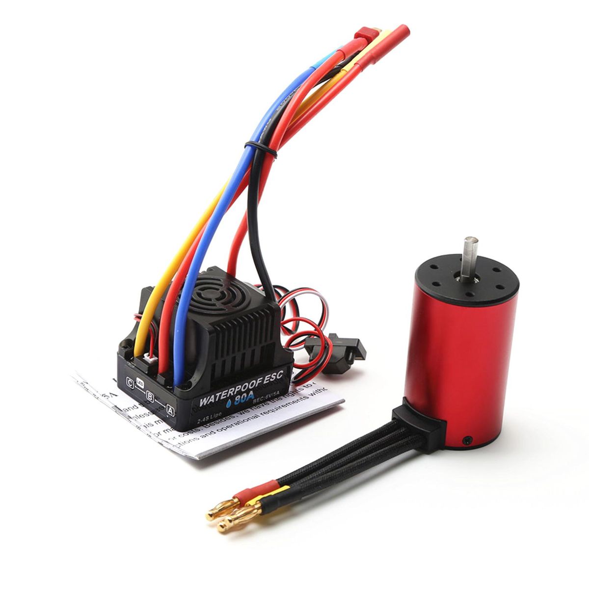 S3660 3800KV Brushless Motor Waterproof Motor 80A ESC Replacement for Traxxas WLtoys RC Car Tamiya 1/8/ 1/10 RC Car