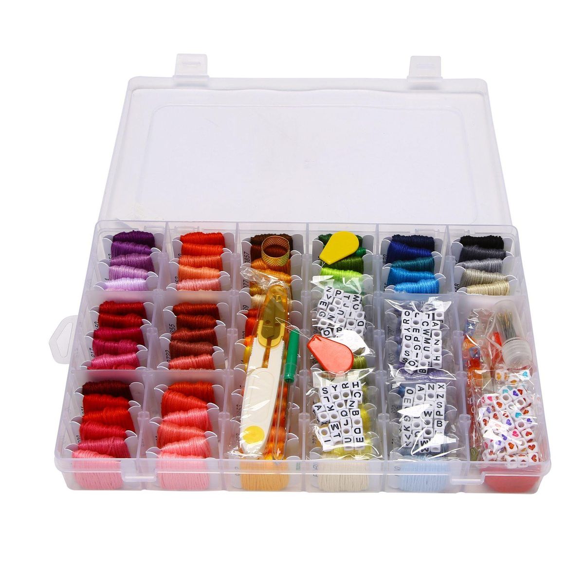 450 PCS Embroidery Kit,Embroidery Floss - Cross Stitch Kits-Friendship Bracelets Floss -Rainbow Color 102 Embroidery Threads with Organizer Storage Box (450 PCS)