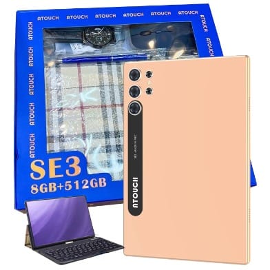 SE3 Android Tablet with Keyboard - 10.1" - 512GB ROM - 8GB RAM - 5G Dual SIM - 10000mAh - Gold